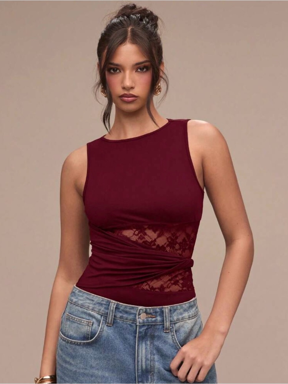 SHEIN Red Lace Detailed Bodysuit - Picture 2 of 15